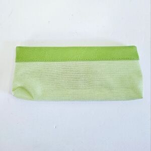 Estée Lauder Light Green Makeup Cosmetics Canvas Zip Top Travel Bag Clutch Purse